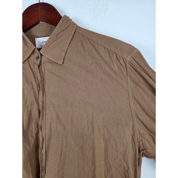 Xirena Womens Button Down Long Sleeve Shirt Casual Top Brown XS - Picture 3 of 7